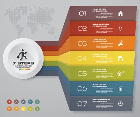7 Steps Infographic, Element Chart, Cave Paintings, Vector Background, Premium Vector, Graphic Resources, Pie Chart, Vector Free, Presentation