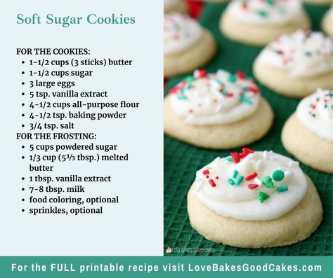 Chewy Sugar Cookie Recipe, Homemade Recipe Books, Christmas Baking Cookies, Sugar Cookie Recipe Easy, Birthday Cake Decorating Ideas, Homemade Cookbook, Christmas Baking Recipes, Chewy Sugar Cookies, Soft Sugar