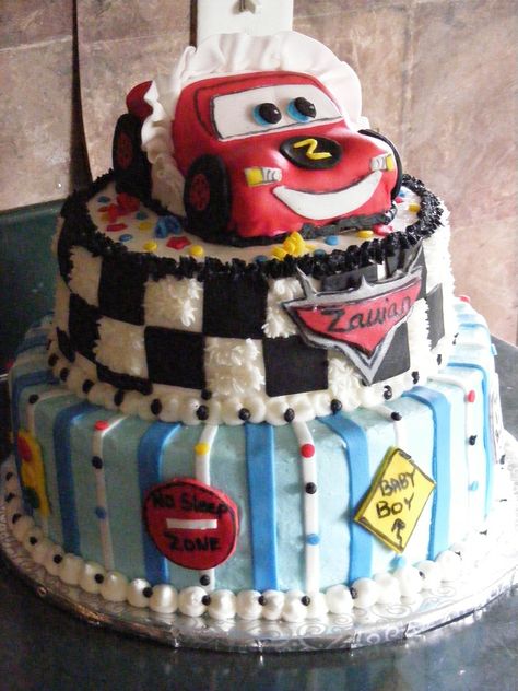 Cakes Disney, Pastel Rainbow Cake, Sweet Birthday Cake, Cake Designs For Boy, Cars Birthday Party Disney, Baby Shower Cakes For Boys, Disney Baby Shower, Baby Shower Bbq, Shower Stuff