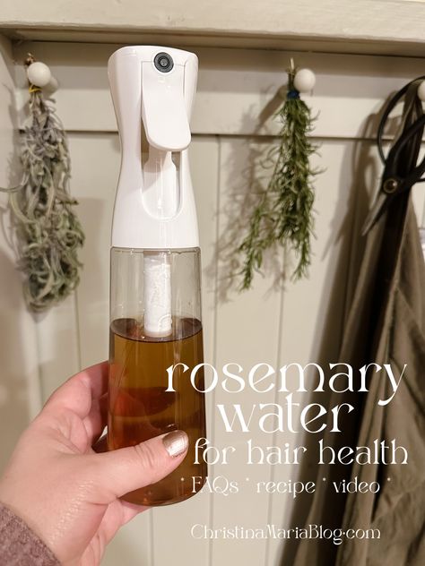 Rosemary water for hair growth : recipe for rosemary water - Christina Maria Blog Rosemary Spray, Rosemary Water For Hair Growth, Rosemary Water For Hair, Rosemary For Hair Growth, Rosemary For Hair, Hygiene Hacks, Hair Oil Recipe, Rosemary Hair Growth, Rosemary Shampoo