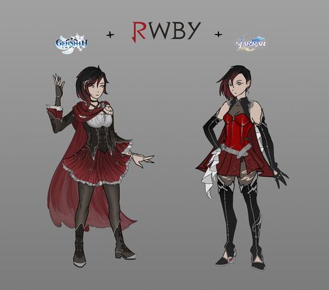 ArtStation - RWBY in Genshin x Honkai - Ruby Rose Genshin X Honkai, Youtube Planning, Rwby Team, Rwby Cinder, Rwby Ruby Rose, Ruby Rose Rwby, Rwby Rose, Rwby Funny, Fantasy Craft