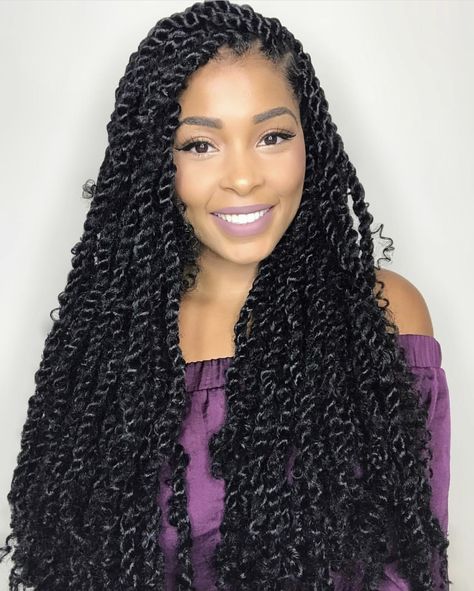 Long Passion Twist Retro Hairstyle, Goddess Twist, Hairstyle Prom, Trendy We Fryzurach, Perfect Ponytail, Braids And Twists, Passion Twists, Twists Locs, Goddess Braids Hairstyles