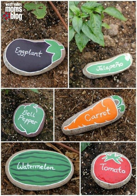 Cute Garden Ideas, River Rock Garden, نباتات منزلية, Garden Crafts Diy, Garden Markers, Have Inspiration, Diy Yard, Garden Layout, Veggie Garden