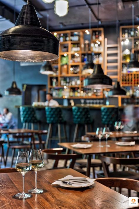 Barometer - Rustic Yet Classy Restaurant Interior | Amoeba Design - The Architects Diary Classy Restaurant Interior, Classy Restaurant, Dream Restaurant, Seafood House, Bar Counter Design, The Architects Diary, Rustic Restaurant, Restaurant Photography, Furniture Details Design