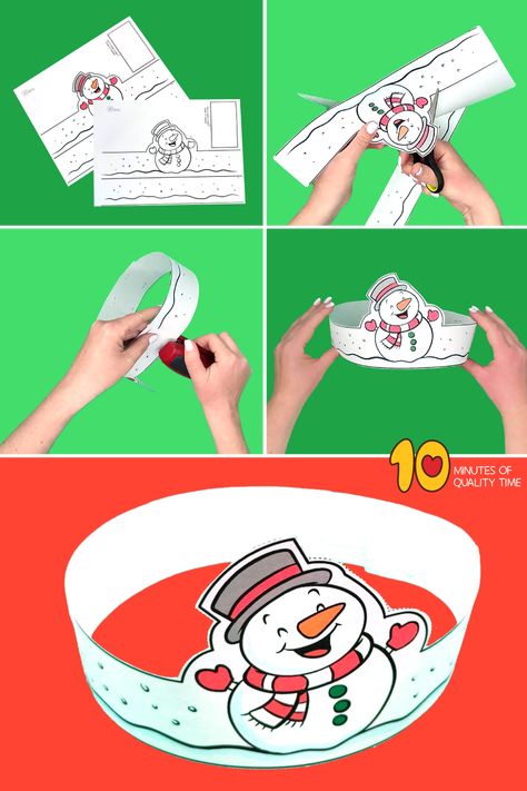 Snowman Headband Craft Gingerbread Man Printable, Snowman Headband, Printable Crown, Crafts To Do Together, Snowman Printable, Reindeer Printable, Santa Printable, Printable Snowman, Headband Crafts