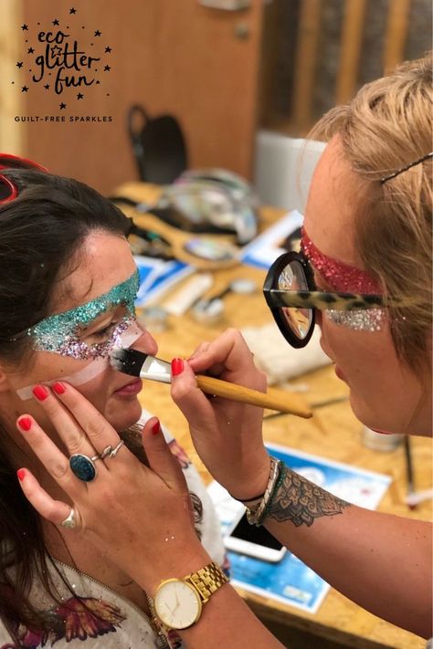 Ever dreamed about being a super cool glitter artist and running your own glitter bar or glitter station? Learn to glitter with us and we will teach you everything you need to know to do glitter makeup at weddings, festivals and all types of events. Courses around the UK and Online. All our products are biodegradable, and eco freindly so you can sparkle guilt-free also. Glitter Station, Eco Freindly, Glitter Bar, Makeup Training, Festival Glitter, Glitter Tattoo, Makeup Studio, Glitter Eyes, Glitter Makeup