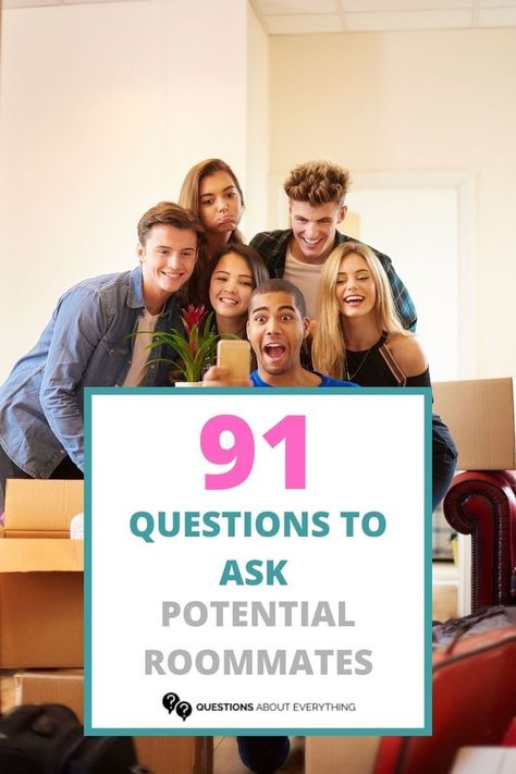 best questions to ask potential roommates Roommate Interview Questions, Get To Know Your Roommate Questions, Questions To Ask Your Roommate, Questions To Ask Roommate, Questions For Roommates, Questions To Ask Potential Roommate, Roommate Questions, Roommate Rules, College Roomate