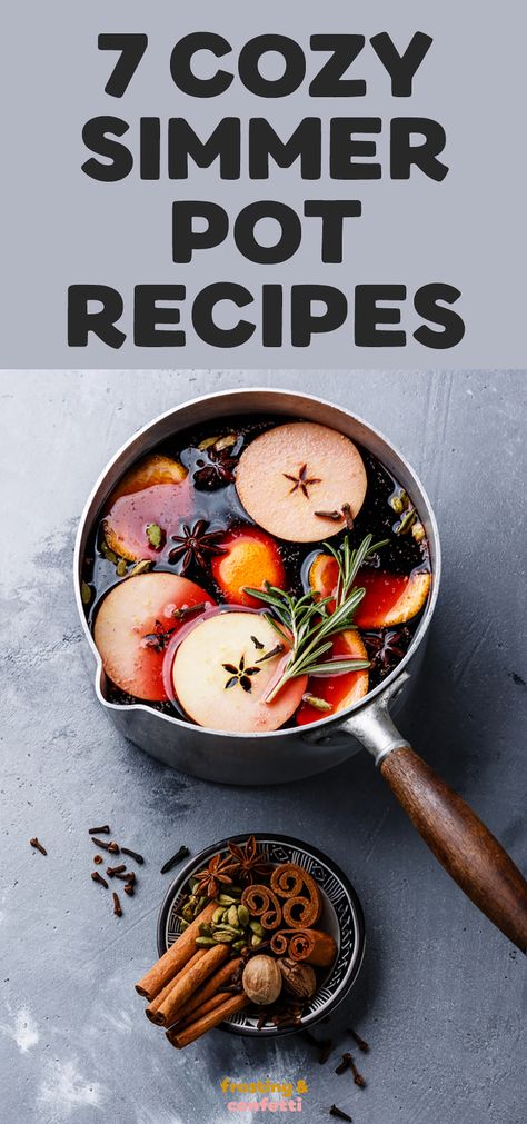 As the weather starts to turn colder, there's nothing quite like the warmth and comfort of a cozy home. And what better way to create that ambiance than with some simmer pot recipes - or stovetop potpourri, as some call it. With just a few simple ingredients, you can fill your home with the scents of cinnamon, orange, and cloves, or fresh herbs like rosemary and thyme. Stove Top Potpourri Recipes Winter, Rosemary Stovetop Potpourri, Thanksgiving Stove Top Potpourri, Cinnamon Orange Stovetop, Fall Scented Simmer Pot, Home Potpourri Stove, Simple Potpourri Recipes, Potpourri Stovetop Recipe, Cinnamon Stovetop Potpourri