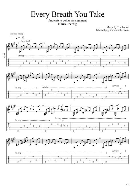 Every Breath You Take fingerstyle guitar TAB pdf Every Breath You Take Guitar Tab, Electric Guitar Tabs Songs Rock, Come As You Are Guitar Tab, Gutair Songs, Learn Electric Guitar, Guitar Fingerstyle, Tabs Guitar, Ocarina Tabs, Guitar Tabs And Chords