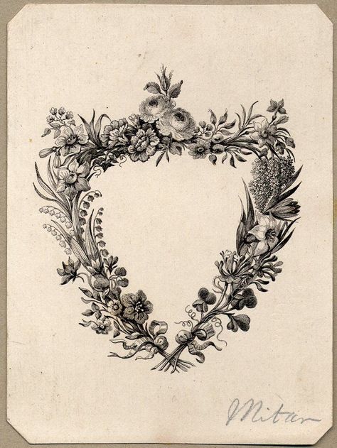 c Stary Papier, Victorian Wreath, Vintage Foto's, Antique Illustration, Heart Frame, Vintage Typography, Vintage Printables, Pics Art, Floral Illustrations