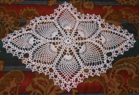 Pineapple Doily Pattern #7714-Free Crochet Pattern | Cobblerscabin's Weblog Vintage Crochet Doily Pattern, Free Doily Patterns, Crochet Thread Projects, Pineapple Doily, Crochet Hook Size, Crochet Placemat Patterns, Crochet Tablecloth Pattern, Free Crochet Doily Patterns, Doily Pattern