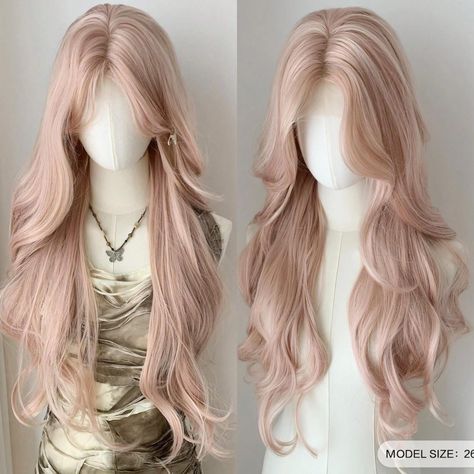 🎀 26 Inch Synthetic Heat Resistant Lace Wig 🎀 Elevate your style with this stunning 26-inch long pink lace wig! Designed with heat-resistant synthetic fiber, this wavy wig offers a natural-looking middle part with beautiful curls. Perfect for daily wear, parties, or special occasions, its vibrant pink color adds a playful and glamorous touch. The lace front provides a realistic hairline, while the heat resistance ensures versatility with styling. ✨ Features: Length: 26 inches Color: Pink Style: Wavy, Middle Part, Curly Material: Heat Resistant Synthetic Fiber Lace Type: 4*2 Lace Perfect for: Daily Wear, Parties, Special Occasions, Glamorous Looks Rosé Curly Hair, Pink Tips Hair Blonde, Cute Hairstyles Wavy, Pink Wig Styles, Blonde And Pink Wig, All Pink Hair, Hair Designs For Women, Long Hair Middle Part, Rose Gold Wig