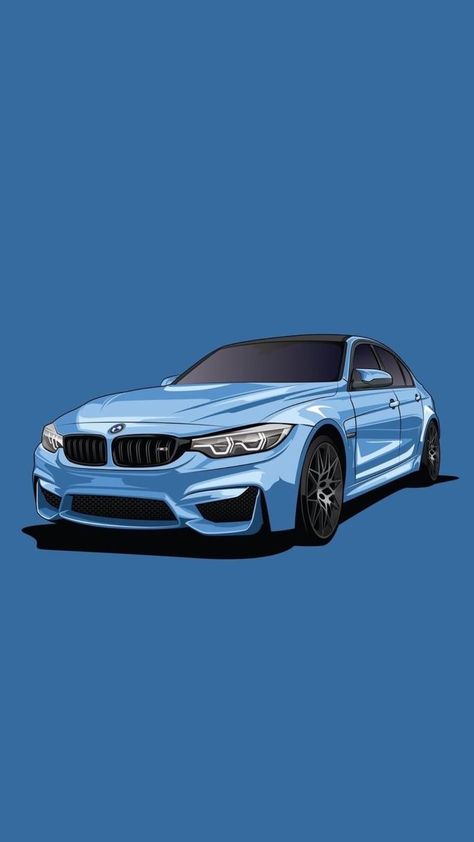 Car Cartoon Wallpaper, Wallpaper Mobil, Bmw Wallpaper, Blue Bmw, Car Background, Bike Artwork, M3 F80, Carros Bmw, Car Iphone Wallpaper