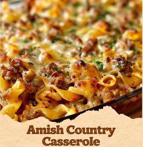 Recipes and Cool Stuff | Amish Country Casserole 🥘 | Facebook Amish Country Casserole Recipe, Amish Country Casserole, Best Amish Recipes, Country Casserole, Amish Recipes, Amish Country, Beef And Noodles, Egg Noodles, Group Meals