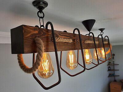 ad eBay - Wooden Farmhouse Pendant Chandelier, Rustic Lighting Fixture For Dining Room - Buy Now, click the link (eBay) Upcycle Ladder, Rustic Chandelier Lighting, Wood Chandelier Rustic, Chandelier Rustic, Rustic Farmhouse Furniture, Wooden Farmhouse, Rustic Light, Rustic Light Fixtures, Kitchen Island Bar