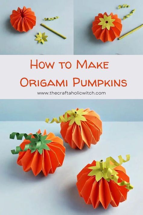 How to Make Origami Pumpkins Origami Pumpkin, Halloween Origami, Autumn Craft, Origami Patterns, Decor Photography, How To Make Origami, Origami Crafts Diy, Autumn Crafts, Halloween Craft