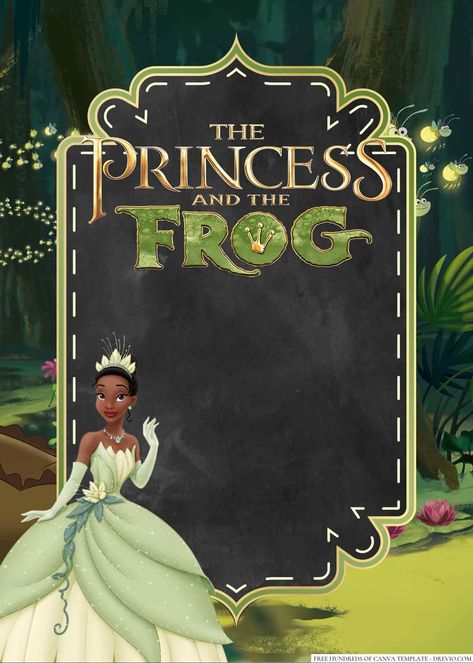 Princess And The Frog Invitation Template, Tiana Party, Princess Tiana Party, Princess Tiana Birthday Party, Tiana Birthday Party, Quince Pictures, Sweet 16 Party Themes, Frog Baby Showers, Frog Birthday Party