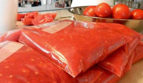 Totally Easy Way To Freeze Diced Or Pureed Tomatoes Store Tomatoes, Freezing Tomatoes, Tomatoes In Containers, Fresh Salsa Recipe, Freezing Vegetables, Growing Tomatoes In Containers, Grow Tomatoes, Freezer Meal Prep, Summer Tomato