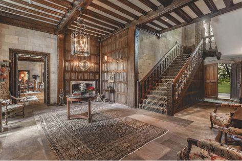 A stunning, 16th century English mansion on Guildford Estate...across the pond in Pennsylvania - Country Life English Mansion, English Tudor, Gunite Pool, Chestnut Hill, English Manor, Iron Gates, Stone Flooring, Architectural Elements, 16th Century