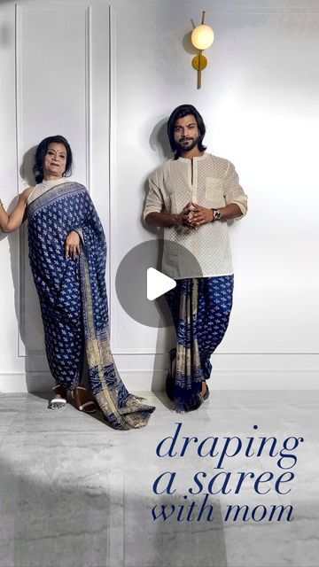 Festive Bollywood Pre-draped Saree With Block Print, Fitted Bollywood Cotton Pre-draped Saree, Bollywood Style Block Print Pre-draped Saree, Saree Dhoti, Bollywood Style Multicolor Block Print Pre-draped Saree, Multicolor Block Print Pre-draped Saree, Belt Top, With Mom, Indigo Dye