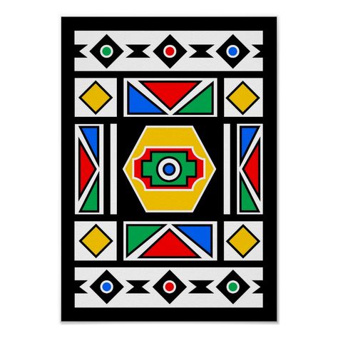 South African Tribes, Geometry Poster, African Art Projects, South African Design, African Pattern Design, African Symbols, Safari Chic, Barn Quilt Designs, Traditional Artwork