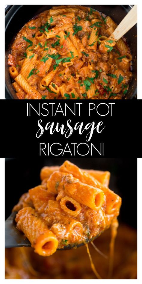 Instant Pot Family Dinners, Sausage And Rigatoni, Italian Sausage Marinara, Rigatoni Recipe, Sausage Rigatoni, Sausage Marinara, Rigatoni Recipes, Instant Pot Pasta Recipe, Best Instant Pot Recipe