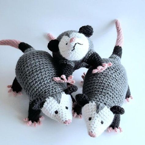 Shop — Nichet Crochet - Crochet Opossums DIY crochet cat toys #diycrochetcattoys #crochet #crochettoy #crochettoys 3.1193 Amigurumi Possum Free Pattern, Emu Crochet Pattern, Crochet Amigurumi Possum Free Pattern, Free Possum Crochet Pattern, Crocheted Possum, Crochet Opposum Pattern Free, Crochet Opossum Free Pattern, Opposum Crochet, Possum Crochet Pattern Free