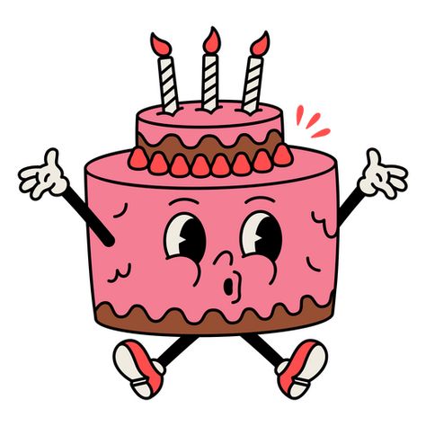 Birthday Cake Illustration Drawing, Cartoon Birthday Cake Drawing, Cake Character Design, Cartoon Cake Drawing, Birthday Cake Cartoon, Candle Cartoon, Cakes Clipart, Birthday Cake Drawing, Birthday Cake Png