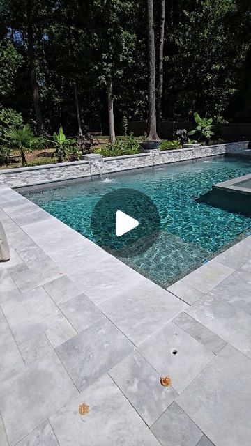 Luke Burbank/Artistic Pools Inc. on Instagram: "20' wide x 40' long pool with flush spa and bluestone marble coping and decking in Brookhaven GA. #artisticpools #gapoolbuilder #luxurypools #swimmingpool #pools #swimmingpools #poolparty #poolmanluke #tnpoolbuilders #masterpoolsguild #pebbletec #pool #poolman #firebowl #sheerdescent" Pool Resurfacing Ideas, Pool Liner Colors In Water, Pool Liners Inground Colors In Water, Pool Coping Ideas, Pebble Tech Pool Finishes, Swimming Pool Pebble Finish, Pool Liners Inground, Merlin Pool Liners Inground Colors, Pebble Tech Pool