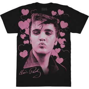 Elvis Smooches T-shirt Elvis Presley T Shirts, Elvis Jumpsuits, 50th Shirts, Elvis Movies, Pink Foil, Retro Tops, Billy Joel, Kids Outerwear, Fashion Fits