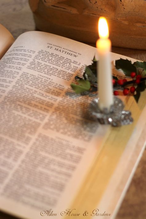 Advent Sunday Advent Sunday, Advent Time, English Christmas, Christmas Reading, Saint Matthew, An Open Book, Battery Candles, Christmas Cottage, House Gardens