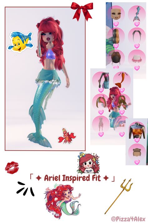 「 ✦ Ariel Inspired Fit ✦ 」  #DTI #Roblox #DressToImpress #InspiredFit #Ariel Aerial Disney Princess, Dti Outfits Childhood Stories, Ariel Dress To Impress, Childhood Stories Dress To Impress, Human Ariel, Hipster Ariel, Ariel Aesthetic, Ariel Pink Dress, Dti Theme