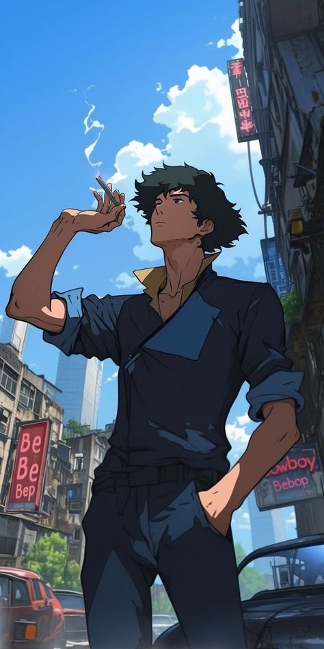 Cowboy Bebop Wallpapers, Western Anime, Phone Anime, Cowboy Bebop Anime, Wallpaper Cartoon, Manga Wallpaper, Arte Peculiar, Samurai Artwork, Space Cowboys