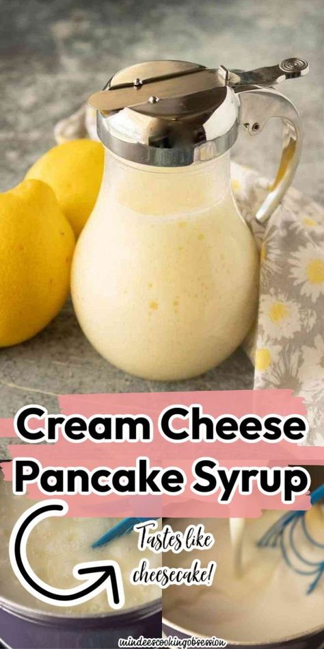 Peanut Butter Pancake Syrup, Cream Cheese Pancake Topping, Healthy Syrup For Pancakes, Carmel Syrup Recipes, Pancakes Toppings Ideas, Pancake Topping Ideas, Pancake Sauce, Sweet Cream Waffle Recipe, Cream Cheese Syrup