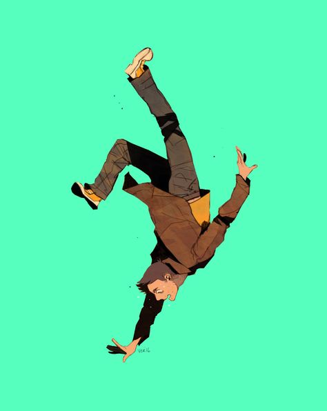 Falling Pose, Man Falling, Jumping Poses, Drawing Poses Male, Person Falling, 캐��릭터 드로잉, Human Poses Reference, Poses References, Character Poses