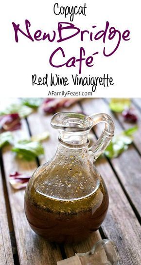 Copycat NewBridge Café Red Wine Vinaigrette - Zesty and sweet- this is a very close copycat version of the famous dressing served at this popular Boston-area restaurant! Steak Tips, Antipasto Salad, Red Wine Vinaigrette, Honey Mustard Dressing, Homemade Salads, Family Feast, Vinaigrette Dressing, Mustard Dressing, Homemade Dressing