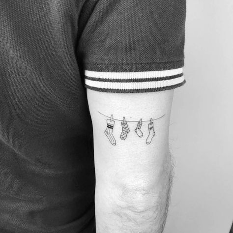 Socks Tattoo Ideas, Sock Tattoo Ideas, Family Tattoos Symbolic, Socks Tattoo, Sock Tattoo, Tattoo On The Back, Tricep Tattoos, Explore Tattoo, Detailed Tattoo