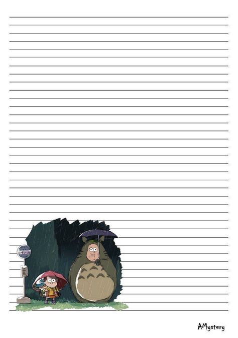 Writing Paper Template, Writing Paper Printable Stationery, Note Pad Design, Note Writing Paper, Writing Paper Printable, Notebook Cover Design, Memo Paper, Anime Printables, Studio Ghibli Art