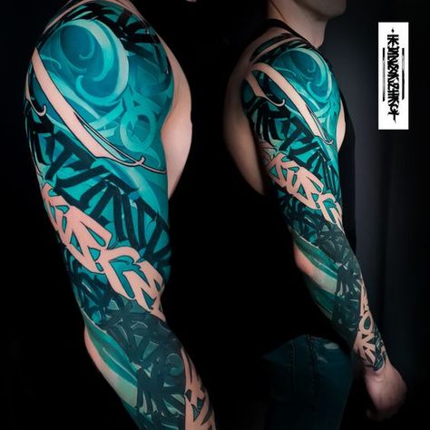 ရောမ Tattoo, Cover Up Tattoos For Men Arm Sleeve, Cool Sleeve Tattoos For Guys, Graffiti Tattoo Design, Painted Tattoos, Lettering Tattoo Ideas, Trap Tattoos For Women, Tato 3d, Famous Tattoo Artists