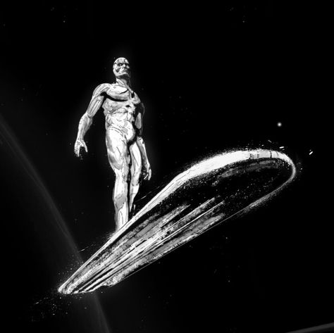 Silver Surfer Lonely, Silver Surfer Pfp, Silver Surfer Aesthetic, Silver Surfer Wallpaper, Surfer Tattoo, Silver Surfer Comic, The Silver Surfer, Surfer Aesthetic, Edge Of The Universe