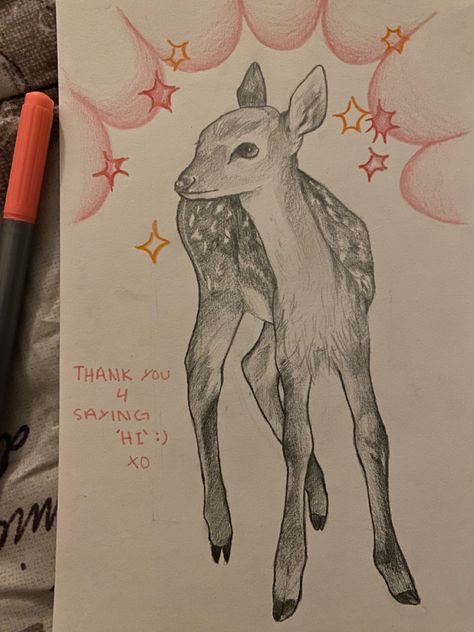 Dear Sketch Drawings, Realistic Deer Drawing, Forestcore Drawing, Fawn Drawing Sketches, Deer Illustration Art, Deer Reference Drawing, Deer Running Drawing, Angel Dog Drawing, Deer Woman Art