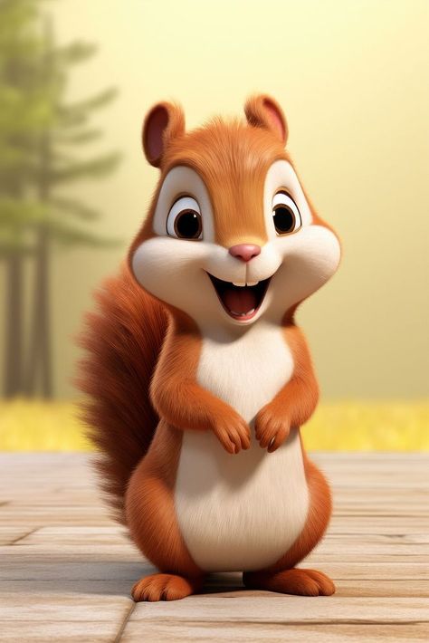 Squirrel cartoon rodent mammal. AI generated Image by rawpixel. | free image by rawpixel.com / Ing Squirrel Pictures Cartoon, Squirrel Cute Art, 3d Cartoon Animal, Cartoon Squirrel Drawing, Cute Squirrel Wallpaper, Animal Cartoon Images, Squirrel Character Design, Animals Cartoon Images, Animated Squirrel