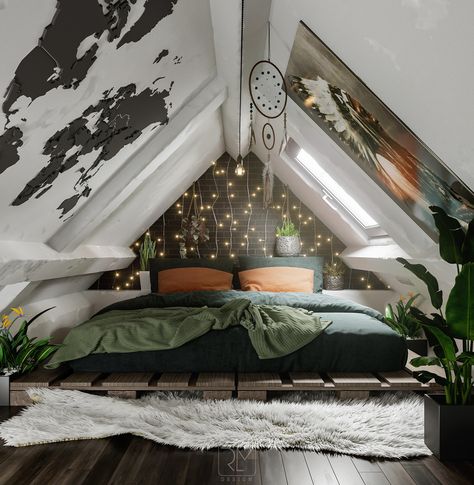 Deco Bedroom, Loft Room, Sleeping Loft, Bedroom Decor Design, Attic Bedroom, Preppy Room, Attic Rooms, Interior D, Redecorate Bedroom