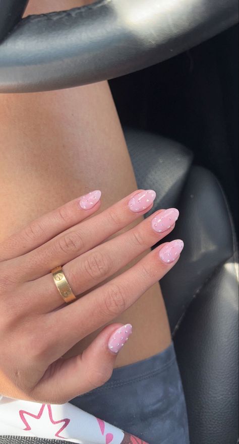 Nails Blue And White, Light Pink Nail Designs, Pink Dip, Blue And White Nails, Ring Finger Nails, Beachy Nails, Baby Pink Nails, Pink Glitter Nails, Light Pink Nails