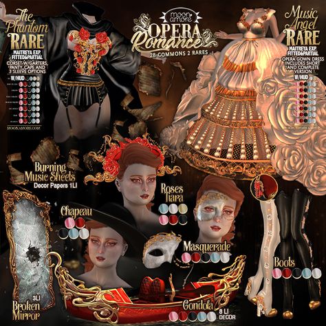 Sims 4 Phantom Of The Opera, Sims 4 Cc Phantom Of The Opera, Phantom Of The Opera Sims 4 Cc, Sims 4 Phantom Of The Opera Cc, Ts4cc Dress, Ts4 Hair, Sims Clothes, Sims 4 Anime, Moon Dress