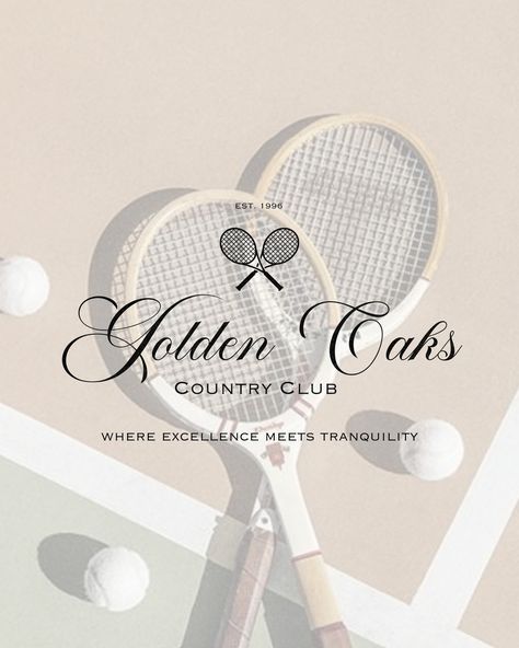 Golden Oaks | Brand Reveal Introducing Golden Oaks Country Club where excellence meets tranquility. 🔑 Their premier facilities include a championship golf course, a state-of-the-art fitness center, and a sparkling pool. Stay tuned for what else I have in store for this project! Brief by: @themondayagency & @thebriefassociation #TBAGOLDENOAKS #wd_branding #briefchallenge #graphicdesigner #designer #creative #logodesign #logodesigner #designportfolio #brandingdesign #freelance #logos #ill... Golf Course Logo, Country Club Chic, Country Club Branding, Tennis Moodboard, Wellness Reset, Tennis Bachelorette, Podcast Logos, Country Club Design, Club Logo Design