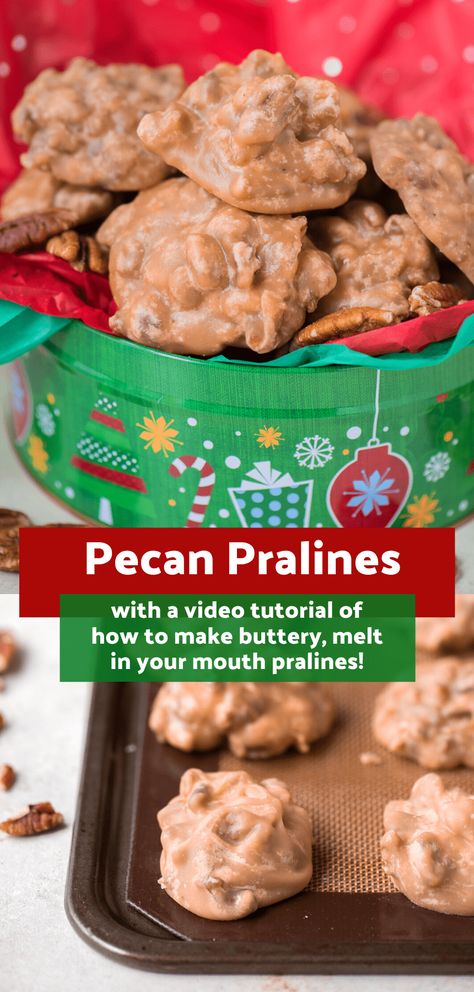 I’ve done all the trial and error to make the perfect southern pecan pralines, so you can make them with ease! I’m sharing all the tips I’ve learned along the way so you can feel confident while following my 5 easy steps. Mini Patisserie, Praline Candy, Cheese Desserts, Praline Recipe, Easy Candy Recipes, Resep Brownies, Pecan Pralines, Candy Recipes Homemade, Christmas Candy Recipes