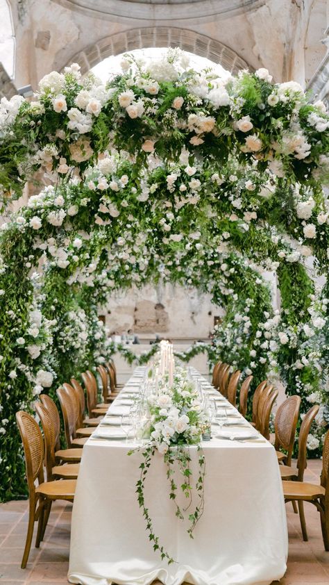 Elegance Aesthetic, Flower Arches, Regency Wedding, Floral Arches, Floral Arch Wedding, Romantic Wedding Receptions, Elegant Wedding Reception, Wedding Reception Inspiration, Elegant Centerpieces