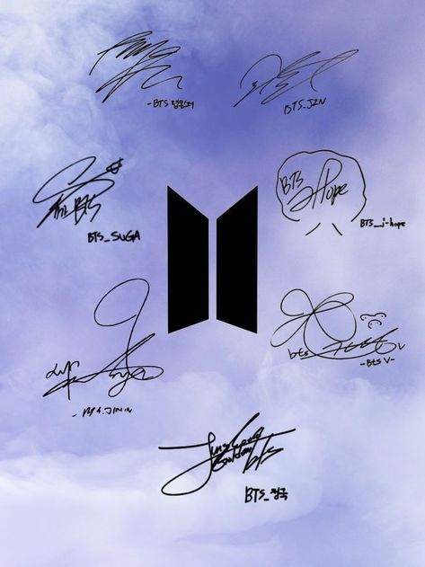 Signs Wallpaper, Card Des, Bts Signatures, Bts Logo, Bts Wallpaper Desktop, Bts Army Logo, Music Collage, Suga Bts Swag, Bts Wallpaper Lyrics