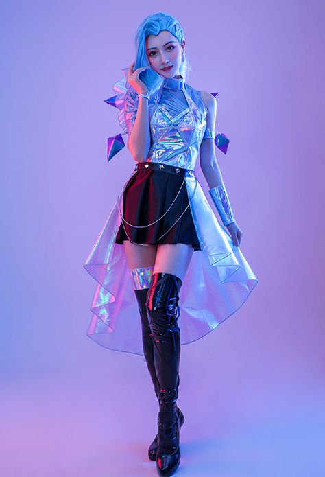 Space Inspired Outfits Fashion, Sifi Outfits, Space Outfit Concept Art, Astronaut Outfit Aesthetic, Holographic Outfit Aesthetic, Cute Futuristic Outfits, Spacepunk Outfit, Galactic Aesthetic Outfit, Cyberpop Outfit